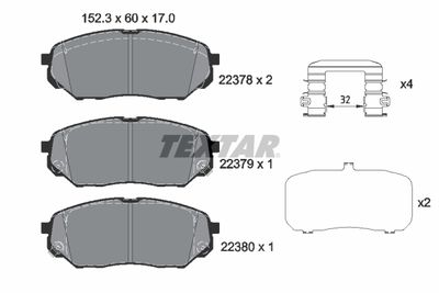 Brake Pad Set, disc brake TEXTAR 2237801
