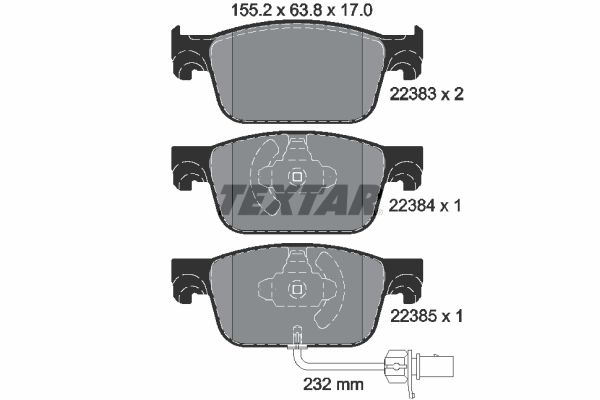 TEXTAR 2238301 Brake Pad Set, disc brake