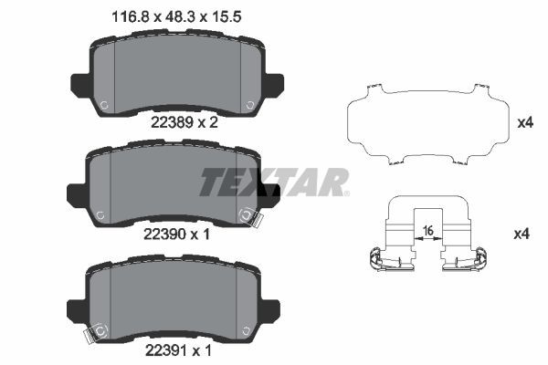 TEXTAR 2238901 Brake Pad Set, disc brake