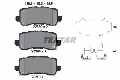 Brake Pad Set, disc brake TEXTAR 2238901
