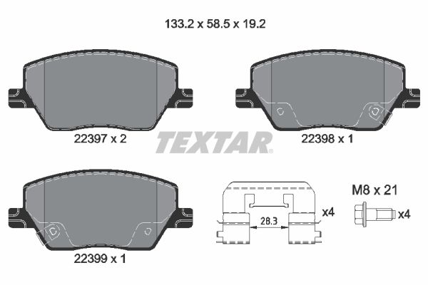 TEXTAR 2239701 Brake Pad Set, disc brake