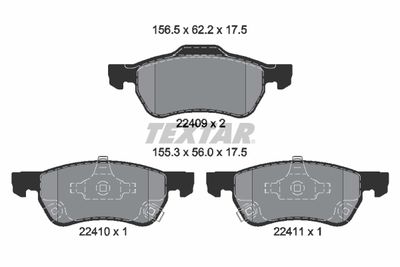 Brake Pad Set, disc brake TEXTAR 2240901