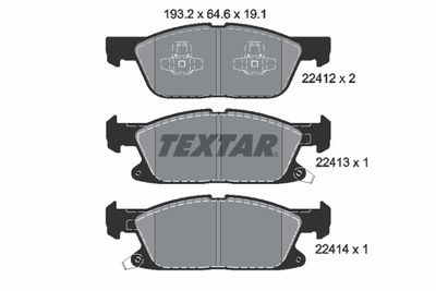 Brake Pad Set, disc brake TEXTAR 2241201