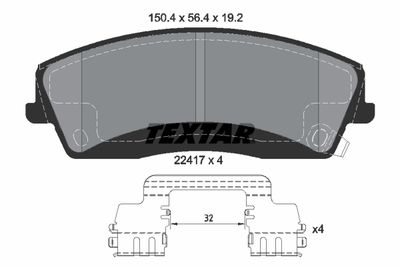 Brake Pad Set, disc brake TEXTAR 2241701