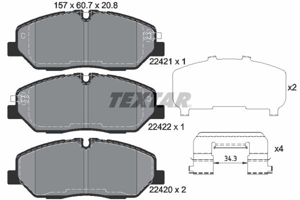TEXTAR 2242101 Brake Pad Set, disc brake
