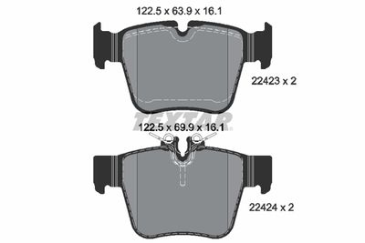 Brake Pad Set, disc brake TEXTAR 2242301
