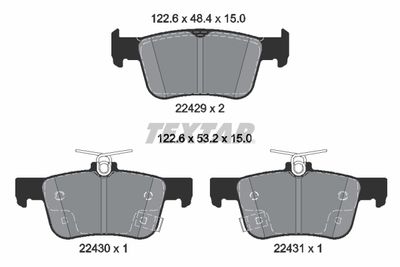 Brake Pad Set, disc brake TEXTAR 2242901