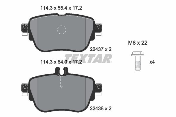 TEXTAR 2243701 Brake Pad Set, disc brake