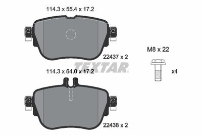 Brake Pad Set, disc brake TEXTAR 2243701