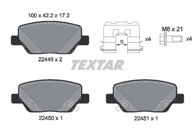 Brake Pad Set, disc brake TEXTAR 2244901