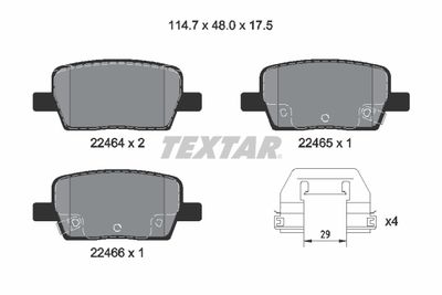 Brake Pad Set, disc brake TEXTAR 2246401