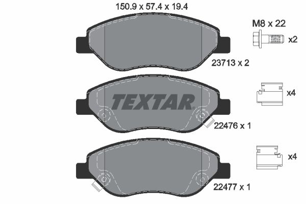 TEXTAR 2247601 Brake Pad Set, disc brake