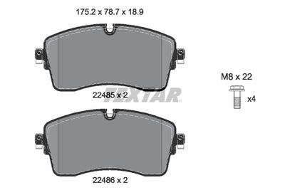 Brake Pad Set, disc brake TEXTAR 2248503