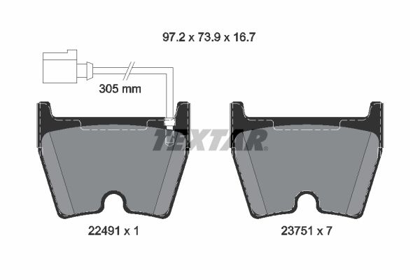 TEXTAR 2249101 Brake Pad Set, disc brake