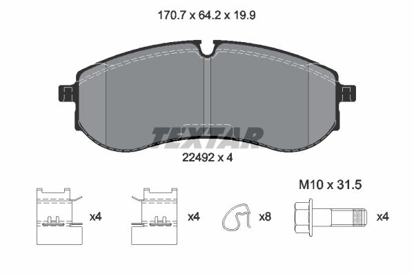 TEXTAR 2249201 Brake Pad Set, disc brake
