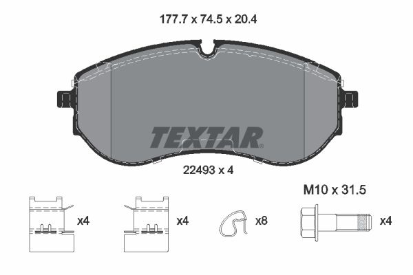 TEXTAR 2249301 Brake Pad Set, disc brake