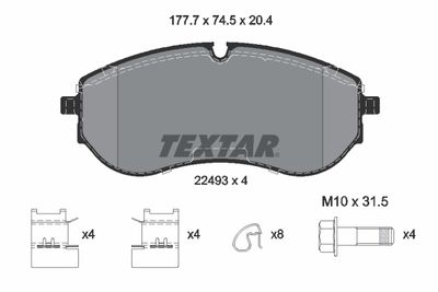 Brake Pad Set, disc brake TEXTAR 2249301