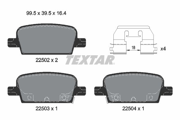 TEXTAR 2250201 Brake Pad Set, disc brake