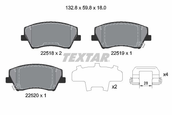 TEXTAR 2251801 Brake Pad Set, disc brake