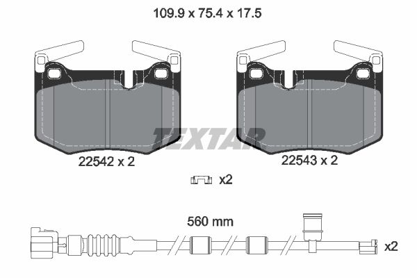 TEXTAR 2254201 Brake Pad Set, disc brake