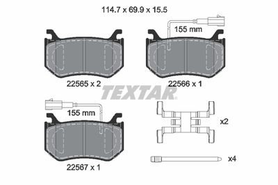 Brake Pad Set, disc brake TEXTAR 2256501