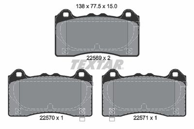 Brake Pad Set, disc brake TEXTAR 2256901