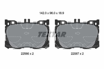 Brake Pad Set, disc brake TEXTAR 2258601