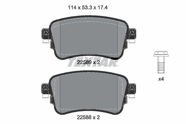 TEXTAR 2258801 Brake Pad Set, disc brake