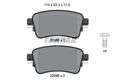 Brake Pad Set, disc brake TEXTAR 2258801