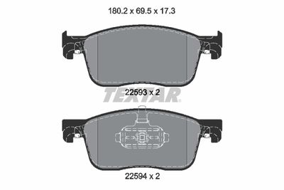 Brake Pad Set, disc brake TEXTAR 2259301