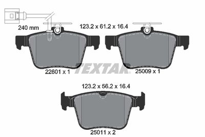 Brake Pad Set, disc brake TEXTAR 2260101
