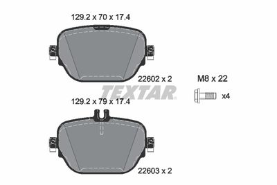 Brake Pad Set, disc brake TEXTAR 2260201