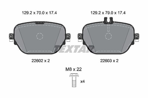 TEXTAR 2260203 Brake Pad Set, disc brake