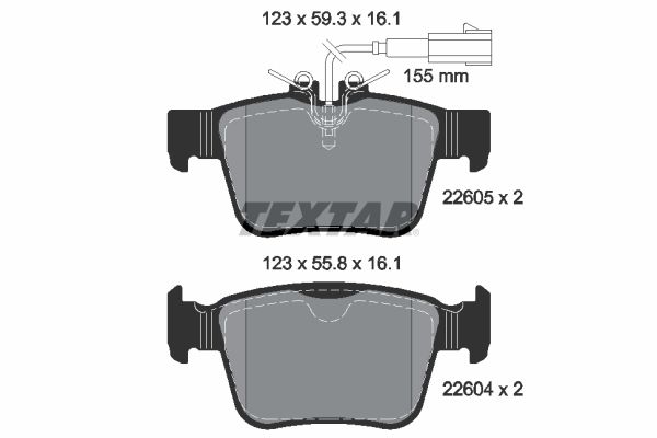 TEXTAR 2260501 Brake Pad Set, disc brake