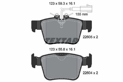 Brake Pad Set, disc brake TEXTAR 2260501