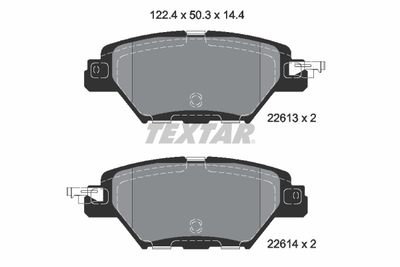 Brake Pad Set, disc brake TEXTAR 2261301
