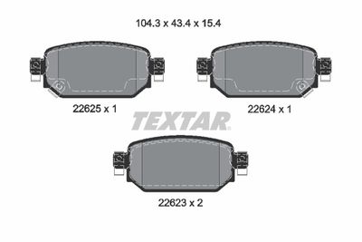 Brake Pad Set, disc brake TEXTAR 2262301