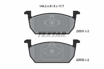 Brake Pad Set, disc brake TEXTAR 2263101