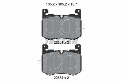 Brake Pad Set, disc brake TEXTAR 2265101