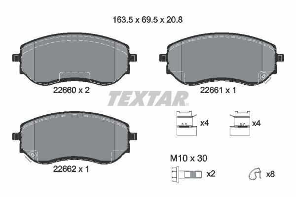 TEXTAR 2266001 Brake Pad Set, disc brake