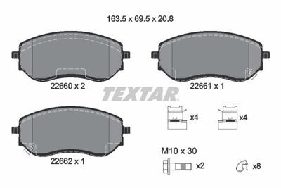 Brake Pad Set, disc brake TEXTAR 2266001