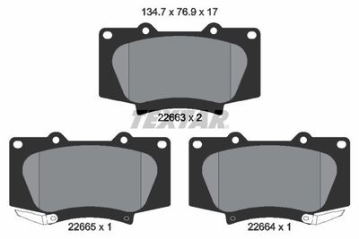 Brake Pad Set, disc brake TEXTAR 2266301
