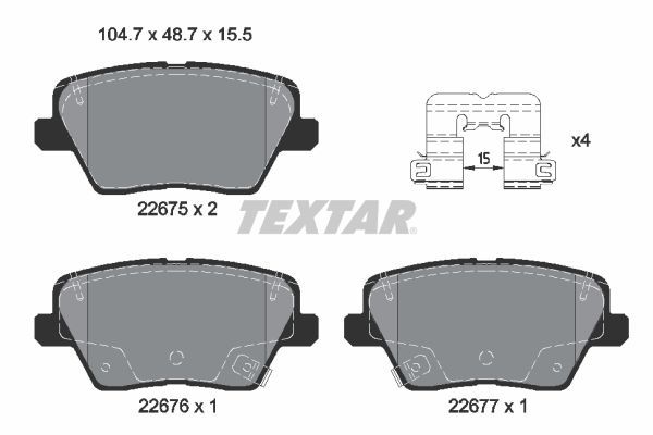 TEXTAR 2267501 Brake Pad Set, disc brake