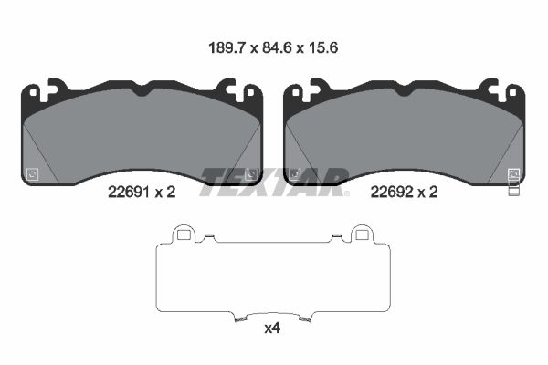 TEXTAR 2269101 Brake Pad Set, disc brake