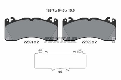 Brake Pad Set, disc brake TEXTAR 2269101