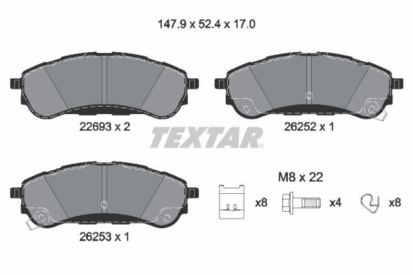 TEXTAR 2269301 Brake Pad Set, disc brake