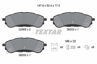 Brake Pad Set, disc brake TEXTAR 2269301
