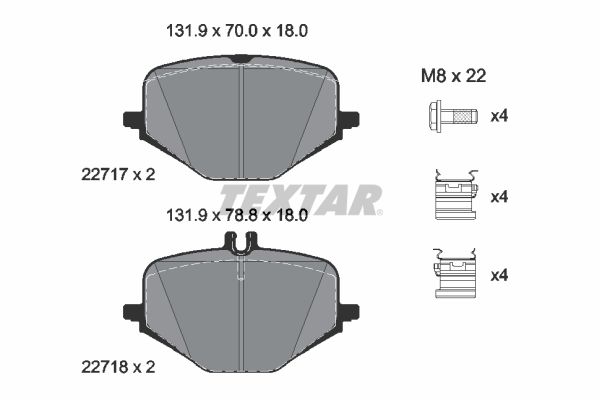 TEXTAR 2271701 Brake Pad Set, disc brake