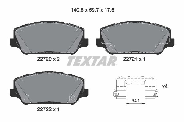 TEXTAR 2272001 Brake Pad Set, disc brake