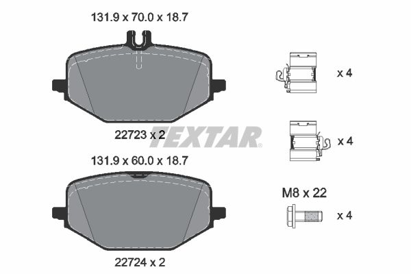 TEXTAR 2272303 Brake Pad Set, disc brake